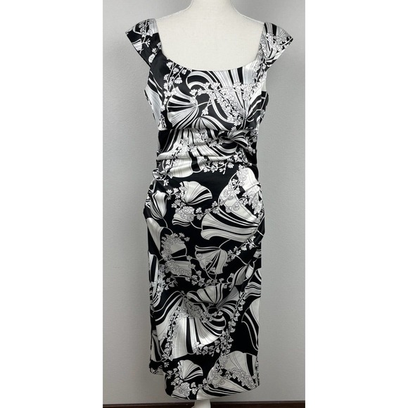 London Times Dresses & Skirts - London Times Women's Black & White Midi Length Bodycon Cocktail Dress Size 10